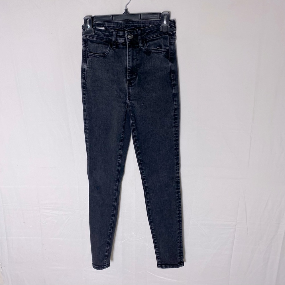American Eagle Washed Black Next Level Stretch High Rise Skinny Jeans 4